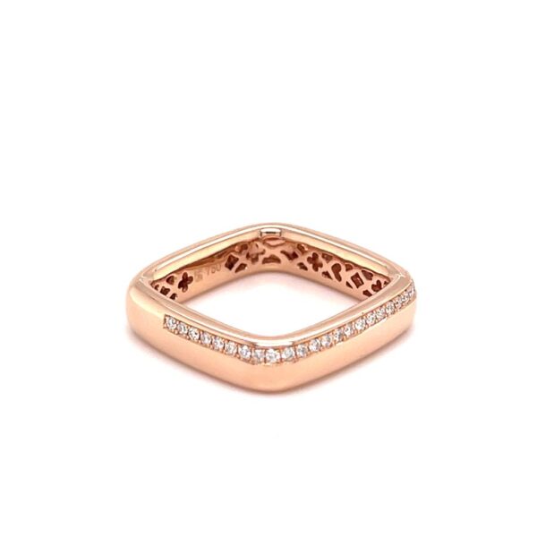 18ct Rose Gold Diamond Square Ring