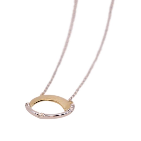 9ct 2 Tone Diamond Set Necklace