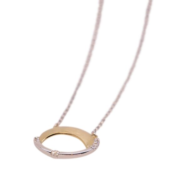 9ct 2 Tone Diamond Set Necklace