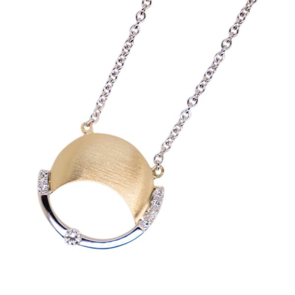 9ct 2 Tone Diamond Set Necklace