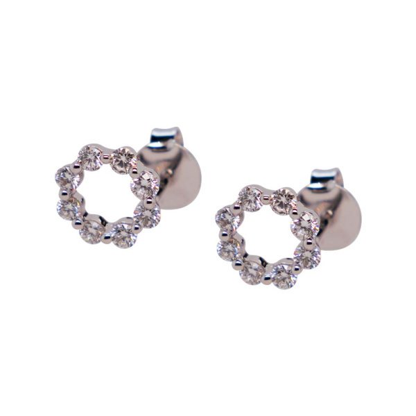 18ct White Gold Diamond Circle Studs