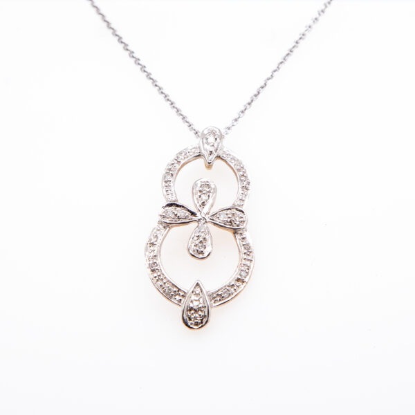 9ct 2-Tone Diamond Pendant