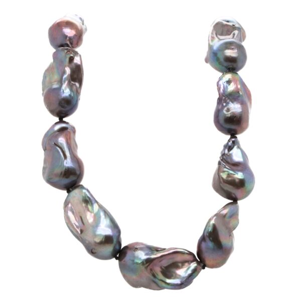 Large Black Baroque Freshwater Pearl Strand