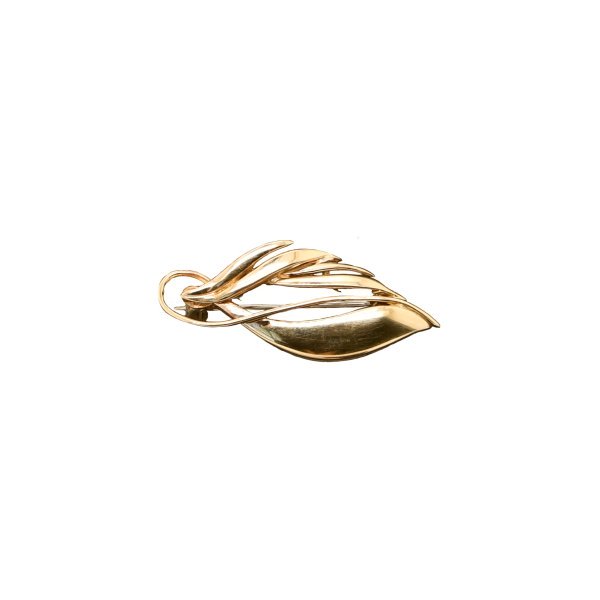 9ct Gold Leaf Brooch