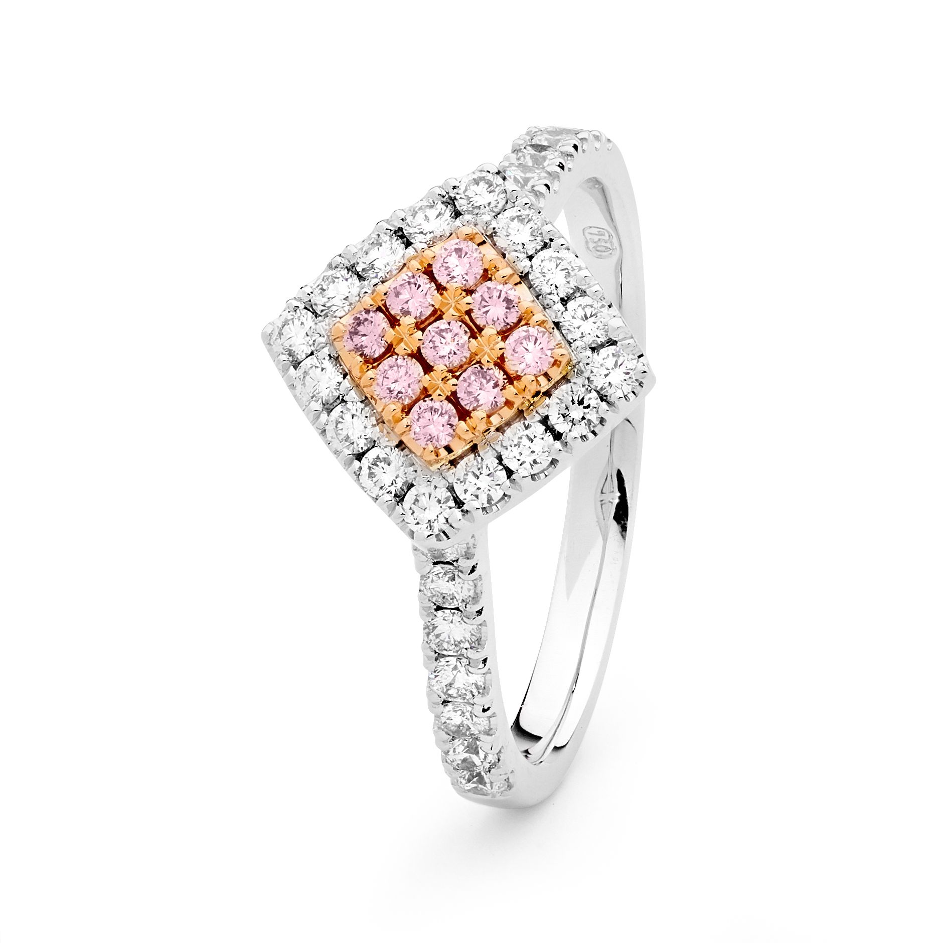 18ct Pink & White Argyle Diamond Cluster Ring