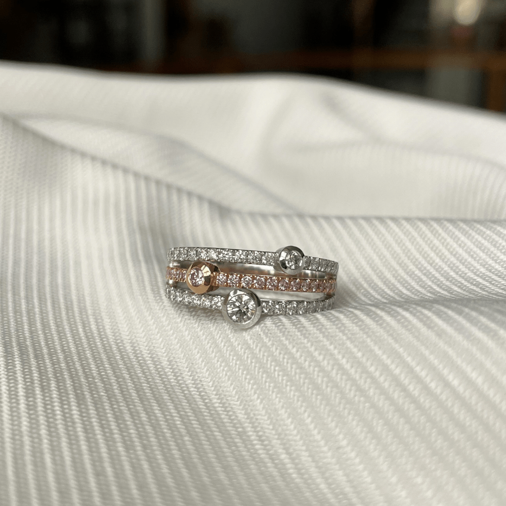 18ct White & Pink Argyle Diamond Ring