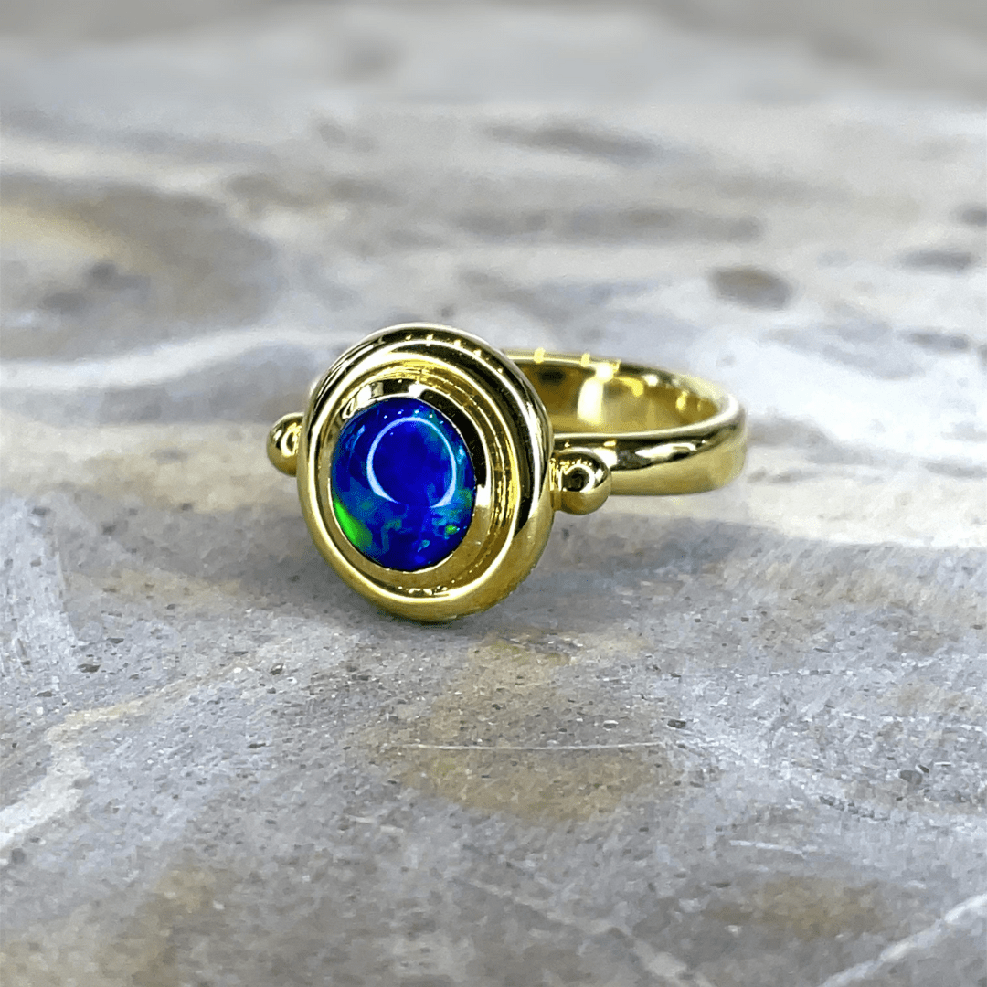 18ct Gold 1.13ct Lightning Ridge Solid Opal Ring