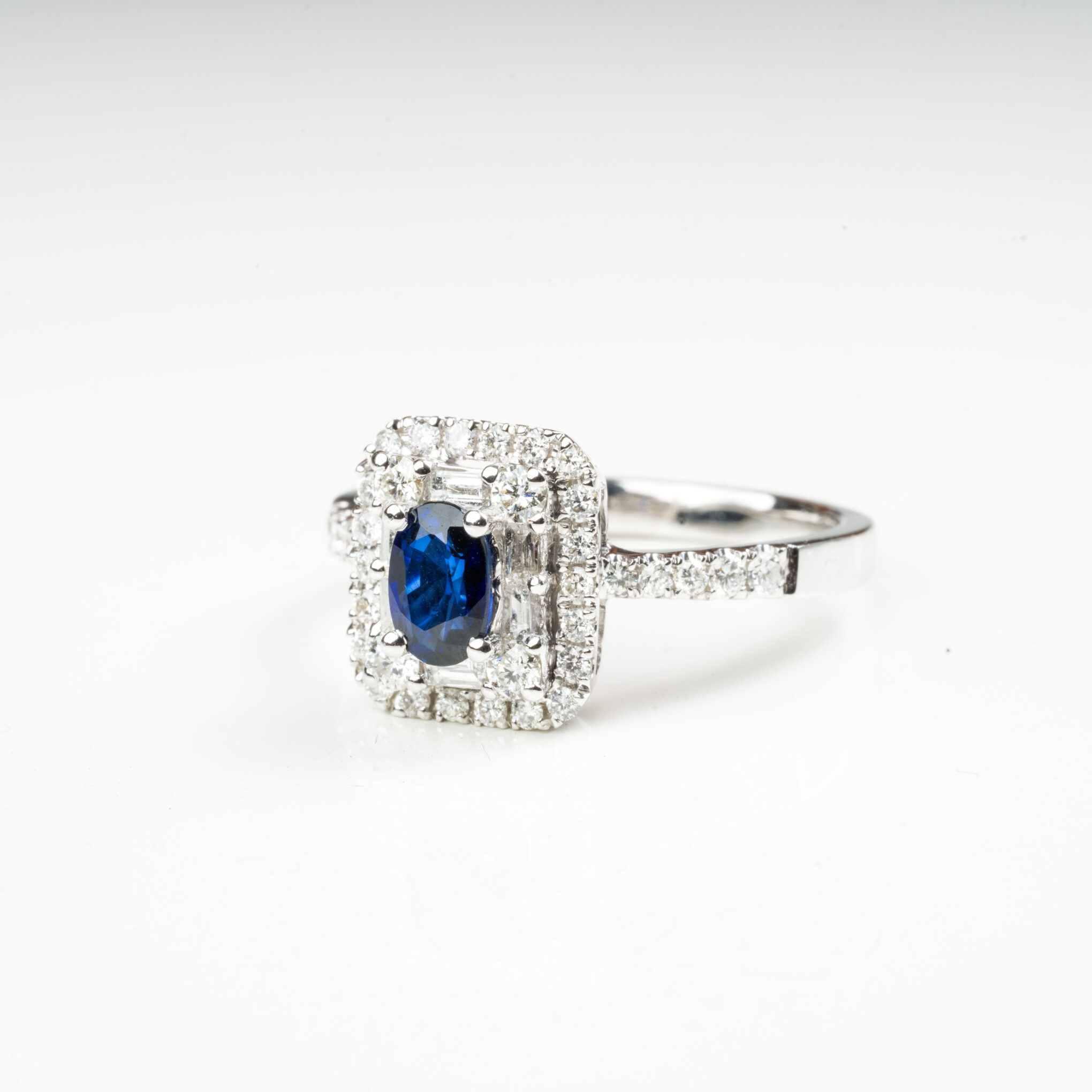18ct White Gold Sapphire and Diamond Dress Ring