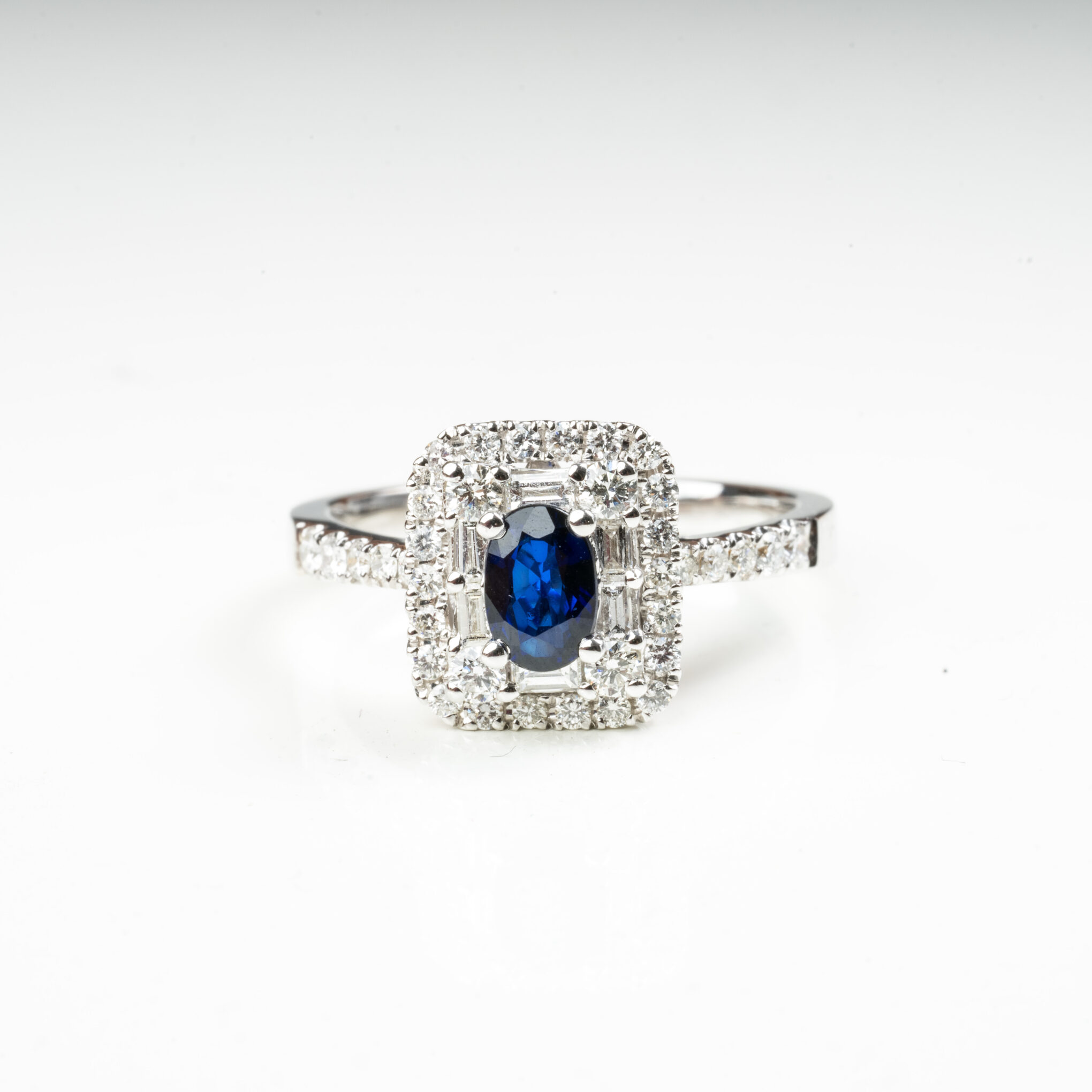 18ct White Gold Sapphire and Diamond Dress Ring