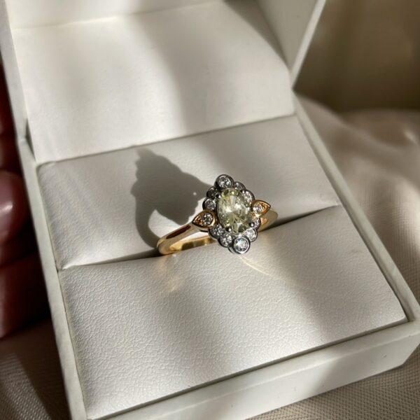 18ct Gold Lemon Sapphire & Diamond Ring