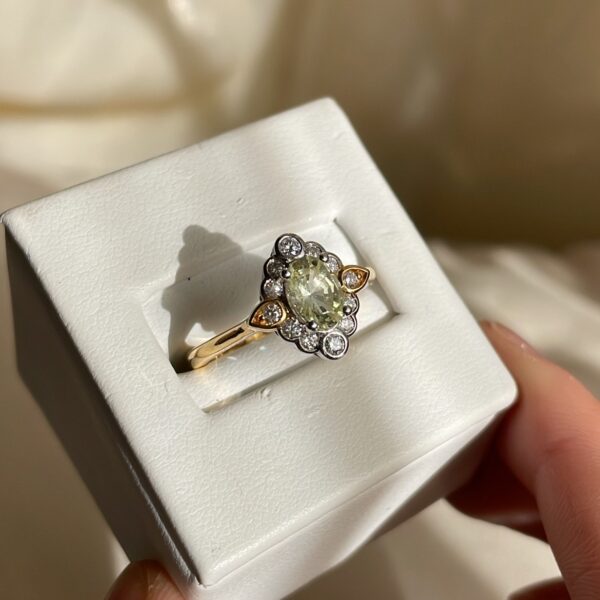 18ct Gold Lemon Sapphire & Diamond Ring