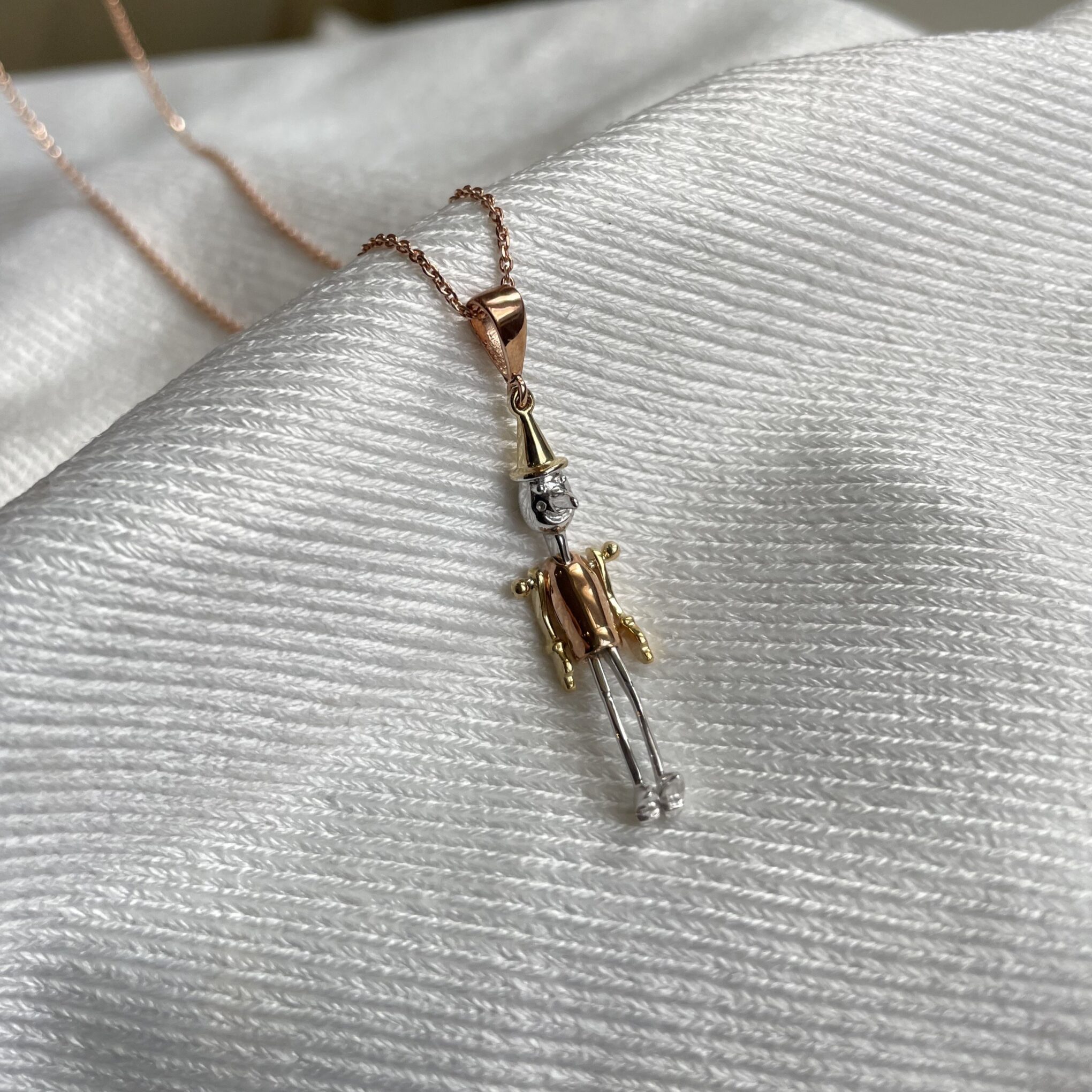 9ct Tri-Tone Puppet Pendant