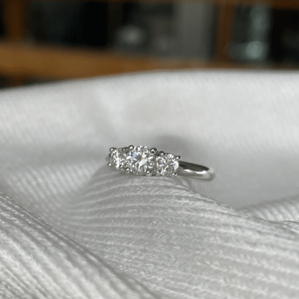 18ct White Gold Diamond Trilogy Ring