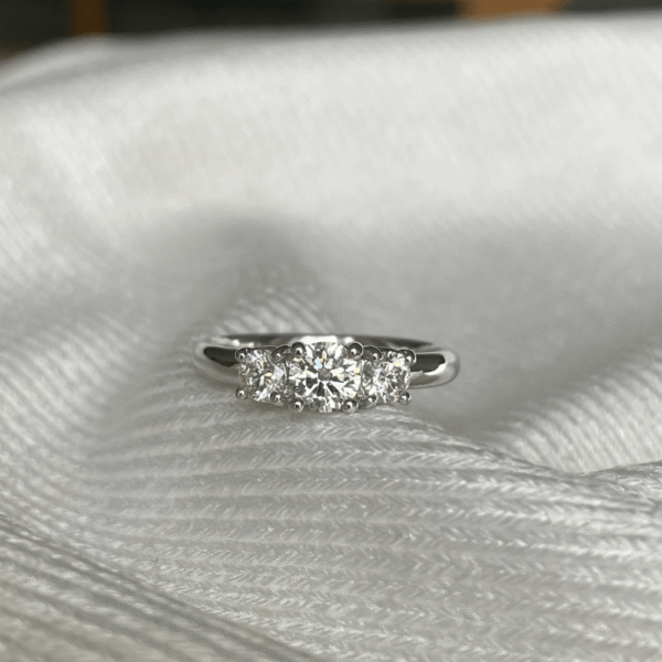 18ct White Gold Diamond Trilogy Ring