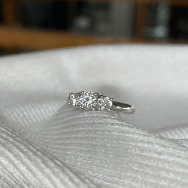 18ct White Gold Diamond Trilogy Ring