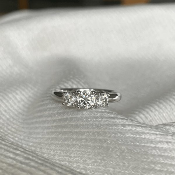 18ct White Gold Diamond Trilogy Ring