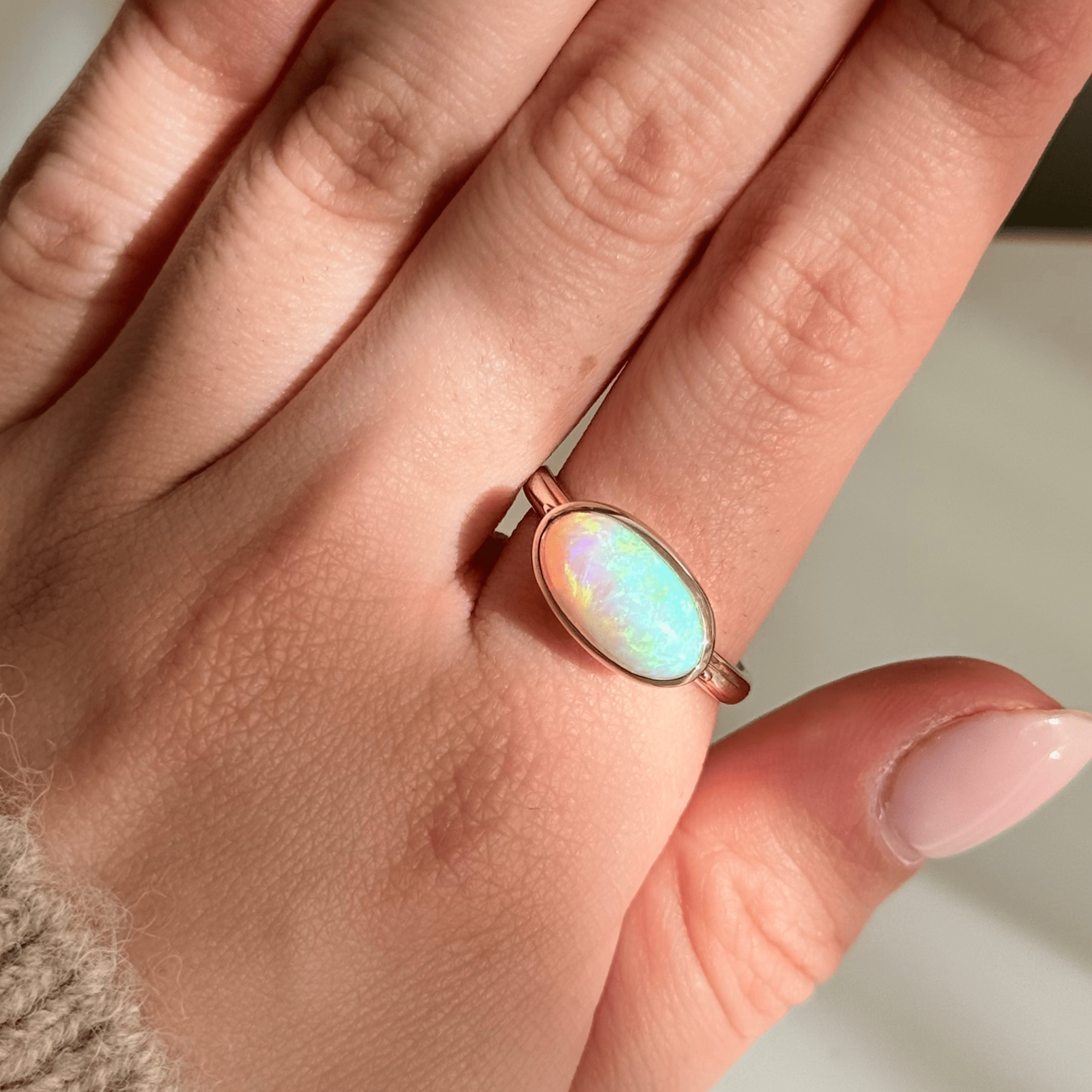9ct Gold 1.78ct Coober Pedy Solid Opal Ring