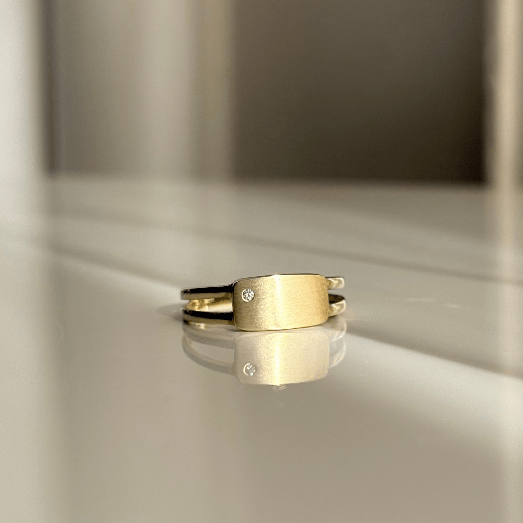 9ct Gold Diamond Set Signet Ring