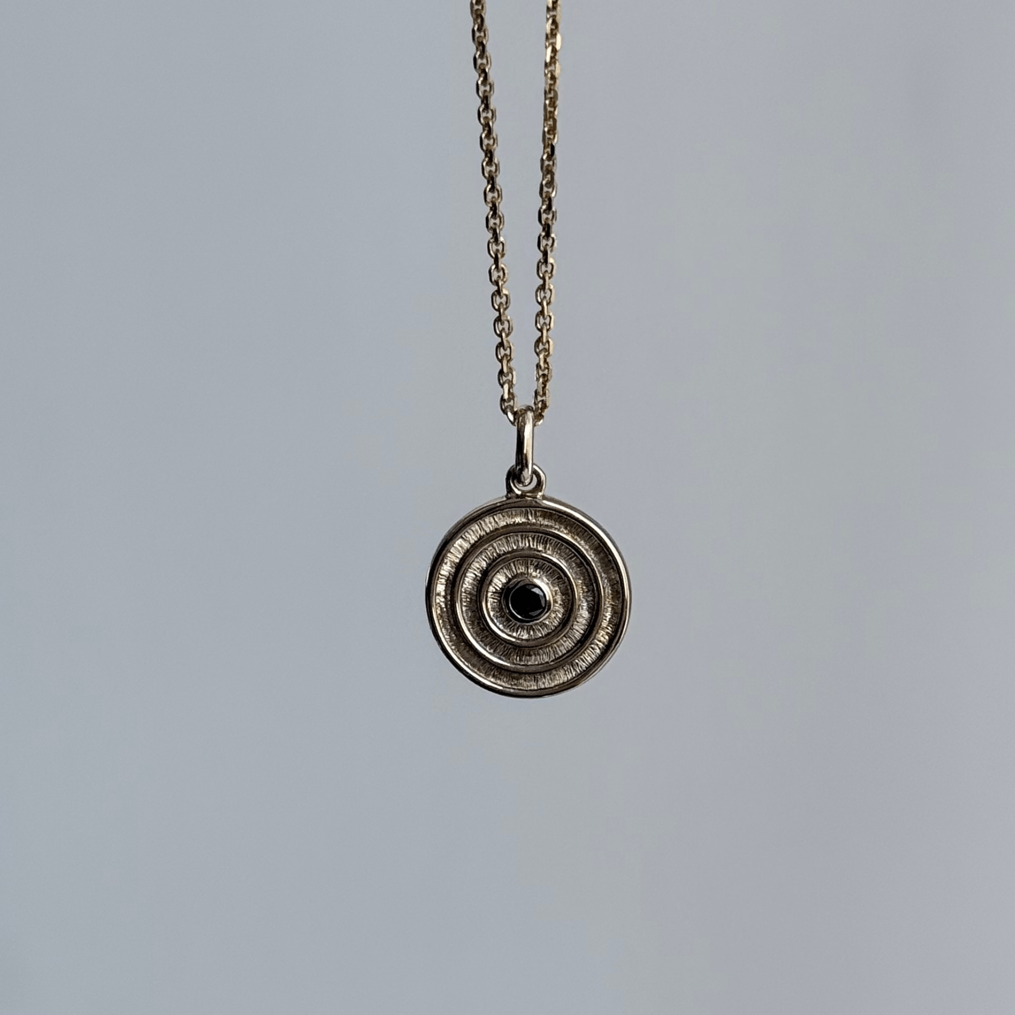 9ct Gold & Black Diamond Pendant