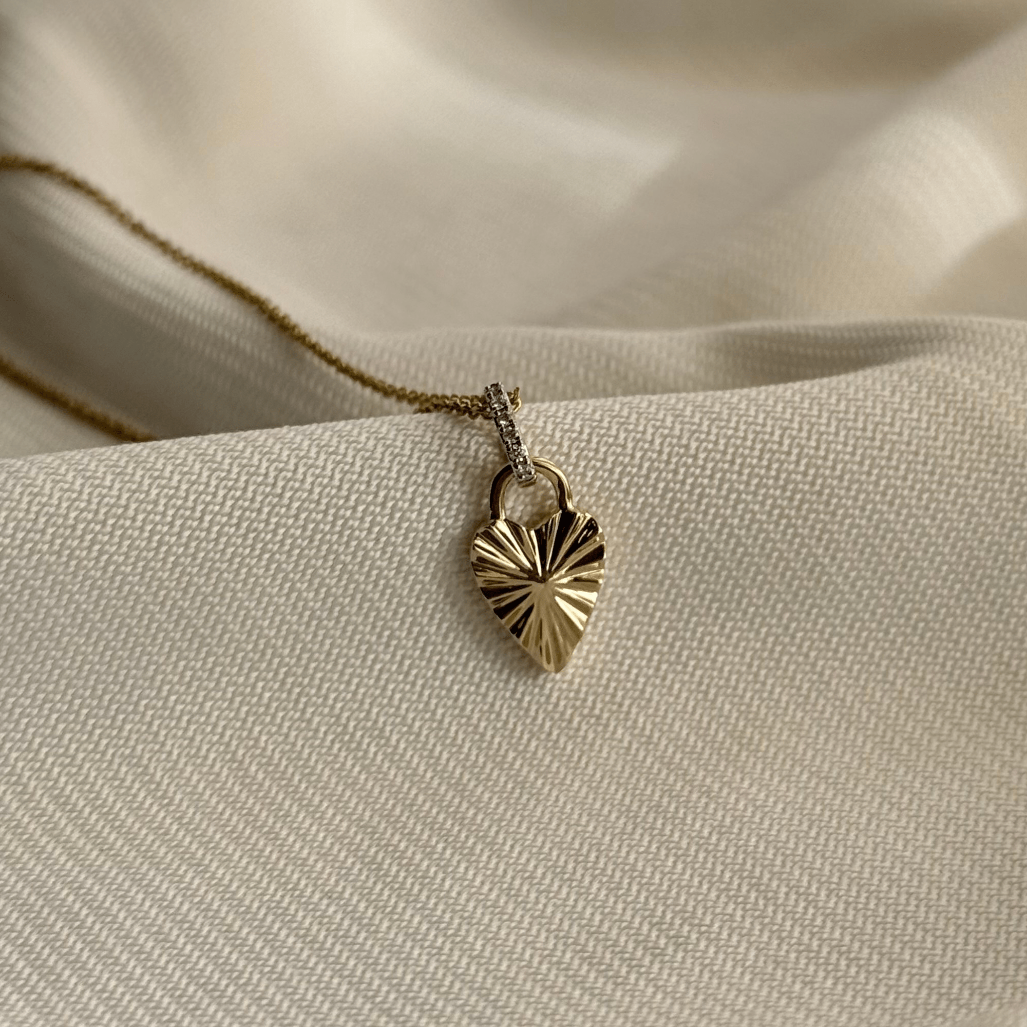 9ct Gold & Diamond Heart Pendant