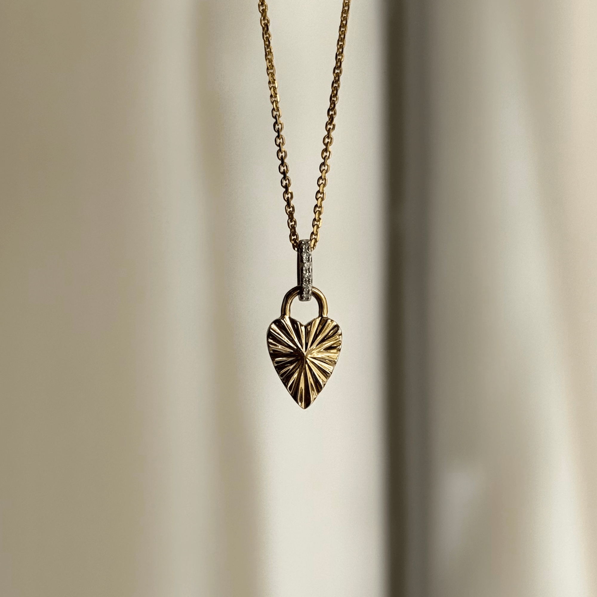 9ct Gold & Diamond Heart Pendant