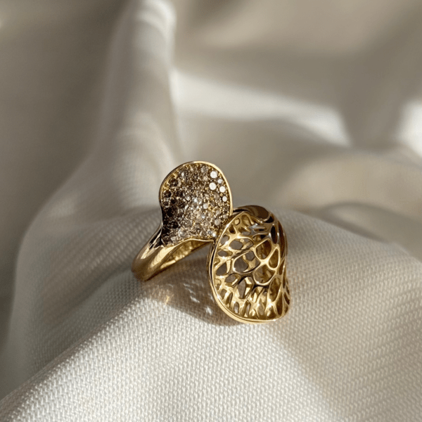 18ct Gold Champagne Diamond Dress Ring