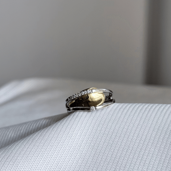9ct 2-Tone Diamond Set Dress Ring