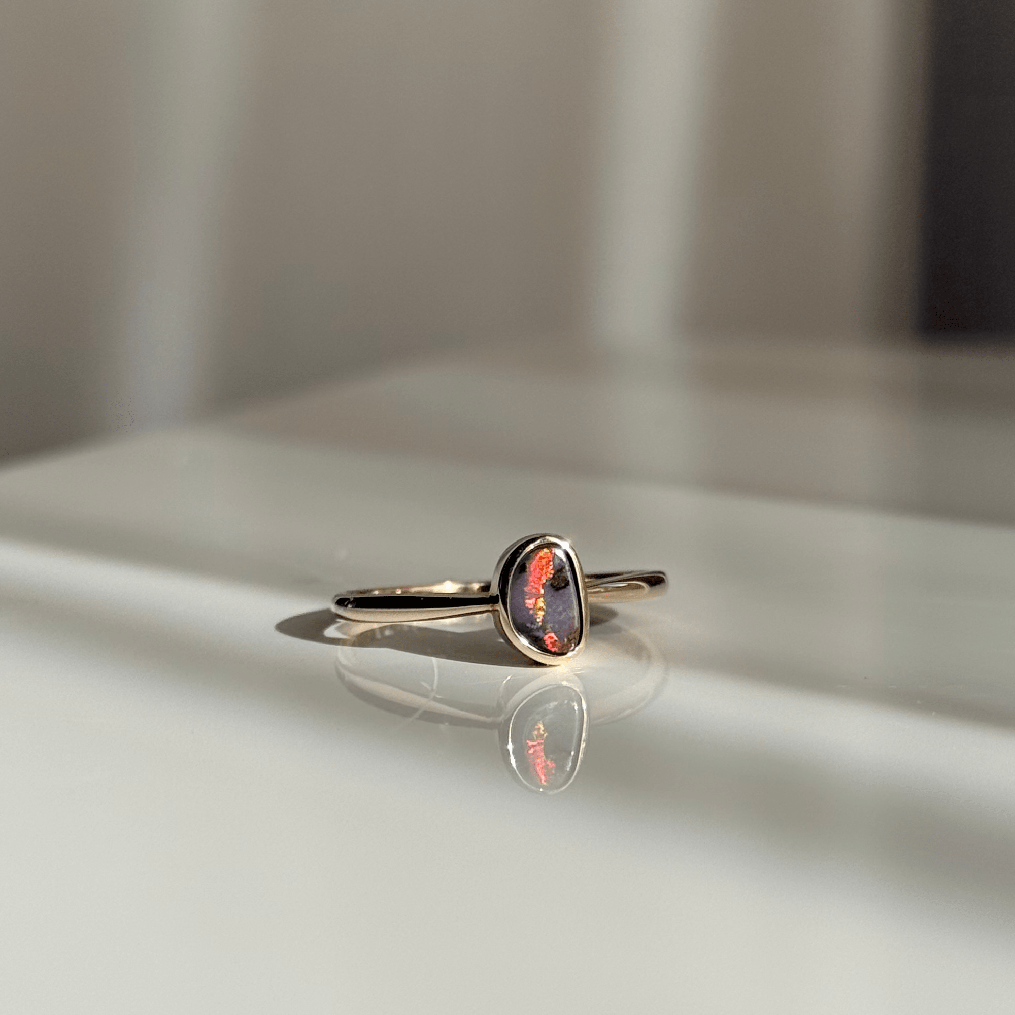 14ct Gold 0.69ct Boulder Opal Ring