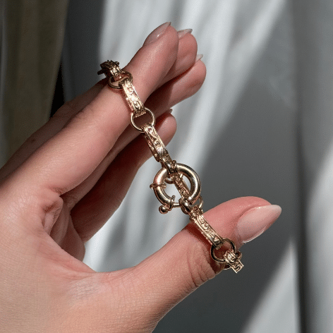 9ct Yellow Gold Fancy Link Bracelet 19cm
