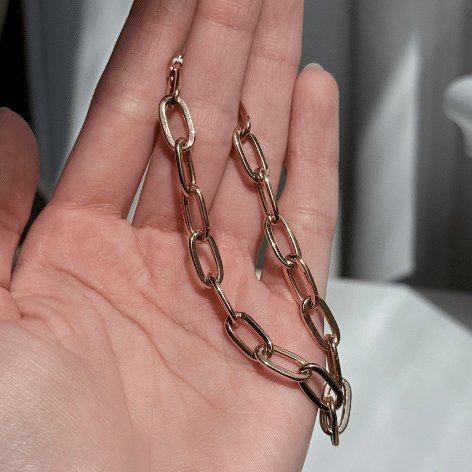 9ct Yellow Gold Oval Cable Bracelet 19cm
