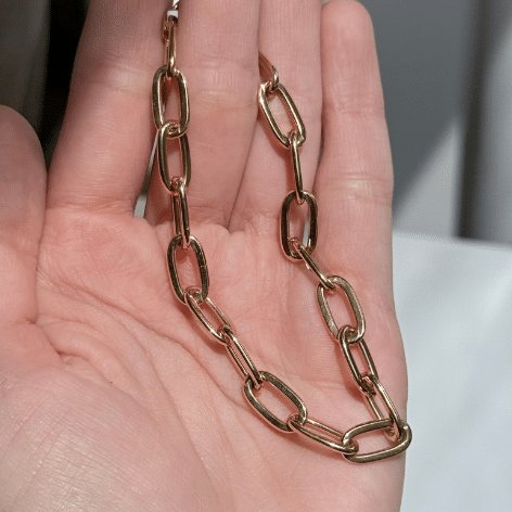 9ct Yellow Gold Oval Cable Bracelet 19cm