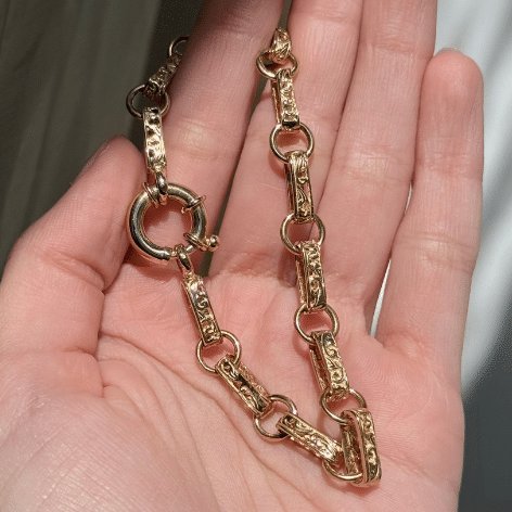 9ct Yellow Gold Fancy Link Bracelet 19cm