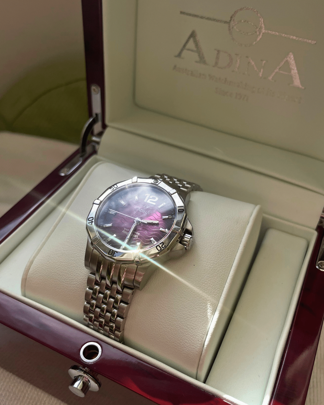 Adina Amphibian Purple MOP Dive Watch